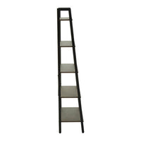 Bradbury Five Tier Dark Oak Veneer Ladder Shelf Unit