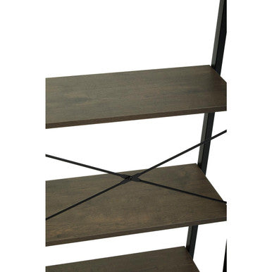 Bradbury Five Tier Dark Oak Veneer Ladder Shelf Unit