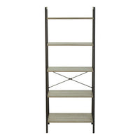 Bradbury Five Tier Grey Oak Veneer Ladder Shelf Unit