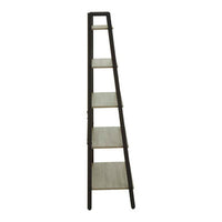 Bradbury Five Tier Grey Oak Veneer Ladder Shelf Unit