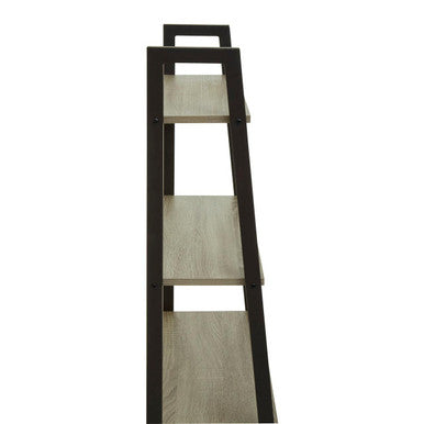 Bradbury Five Tier Grey Oak Veneer Ladder Shelf Unit