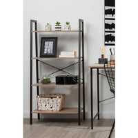 Bradbury Four Tier Grey Oak Veneer Ladder Shelf Unit