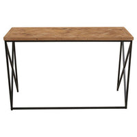 Kickford Console Table With Natural Parquet Top