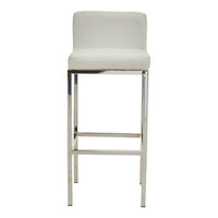 Baina White And Chrome Finish Bar Chair