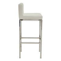 Baina White And Chrome Finish Bar Chair