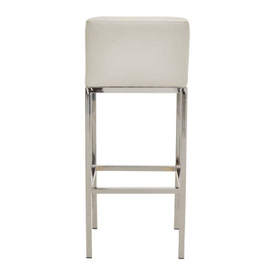 Baina White And Chrome Finish Bar Chair