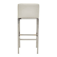 Baina White And Chrome Finish Bar Chair