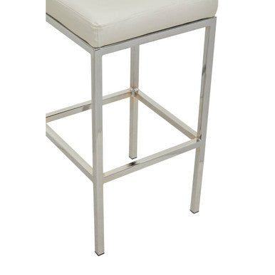 Baina White And Chrome Finish Bar Chair