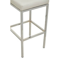 Baina White And Chrome Finish Bar Chair