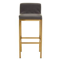 Baina Dark Grey And Gold Finish Bar Chair
