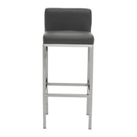 Baina Dark Grey And Chrome Finish Bar Chair