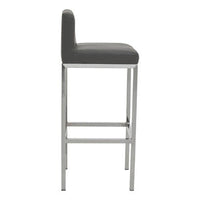 Baina Dark Grey And Chrome Finish Bar Chair