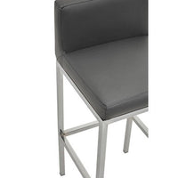 Baina Dark Grey And Chrome Finish Bar Chair