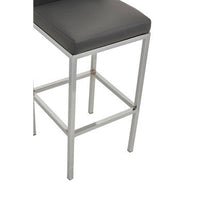 Baina Dark Grey And Chrome Finish Bar Chair