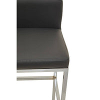 Baina Dark Grey And Chrome Finish Bar Chair