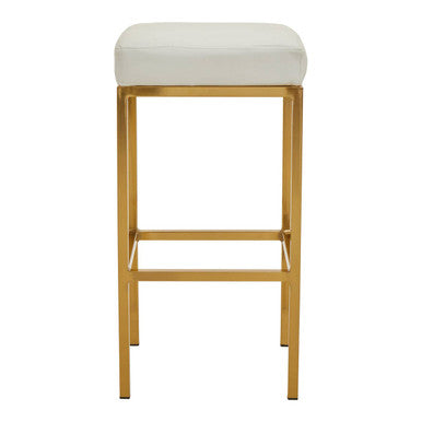 Baina White And Gold Finish Bar Stool