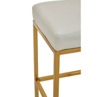 Baina White And Gold Finish Bar Stool