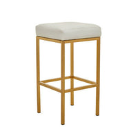 Baina White And Gold Finish Bar Stool