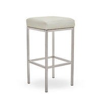Baina White And Chrome Finish Bar Stool