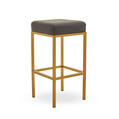 Baina Dark Grey And Gold Finish Bar Stool
