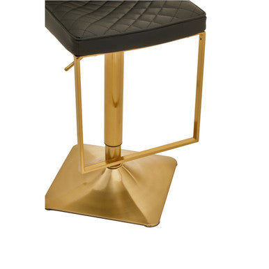 Baina Black And Gold Bar Stool With Square Base