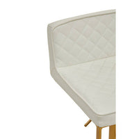 Baina White And Gold Bar Stool With Square Base