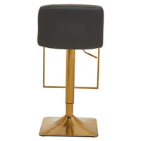 Baina Dark Grey And Gold Square Base Bar Stool
