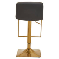 Baina Dark Grey And Gold Square Base Bar Stool