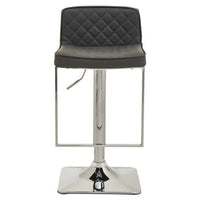 Baina Dark Grey And Chrome Square Base Bar Stool