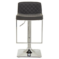 Baina Dark Grey And Chrome Square Base Bar Stool