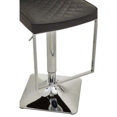 Baina Dark Grey And Chrome Square Base Bar Stool