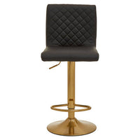 Baina Black And Gold Bar Stool With Round Base