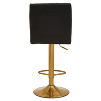 Baina Black And Gold Bar Stool With Round Base
