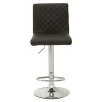 Baina Black And Chrome Bar Stool With Round Base