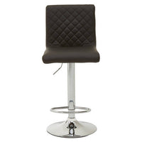 Baina Black And Chrome Bar Stool With Round Base