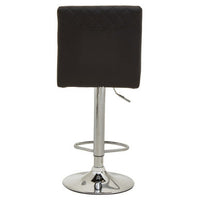 Baina Black And Chrome Bar Stool With Round Base