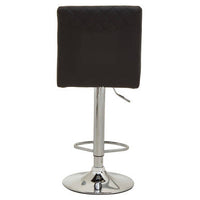 Baina Black And Chrome Bar Stool With Round Base