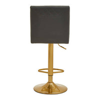 Baina Dark Grey And Gold Bar Stool With Round Base