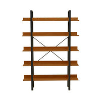 Laxton 5 Tier Red Pomelo Shelves and Black Frame Shelf Unit