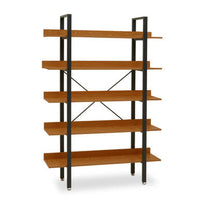 Laxton 5 Tier Red Pomelo Shelves and Black Frame Shelf Unit