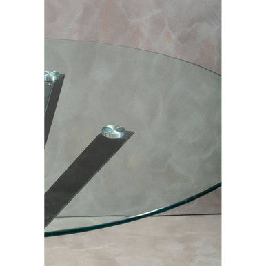 Salford Glass Top Dining Table With Black Metal Legs