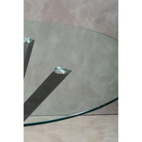 Salford Glass Top Dining Table With Black Metal Legs