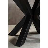 Salford Wood Veneer Top Dining Table With Black Metal Legs