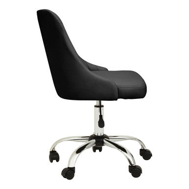 Brent Ribbed Black And Chrome Home Office Chair