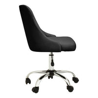 Brent Ribbed Black And Chrome Home Office Chair