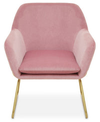 Xander Pink Velvet Bushed Gold Armchair