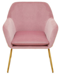 Xander Pink Velvet and Powder Gold Frame Armchair