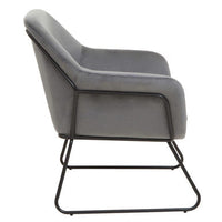 Xander Grey Velvet and Black Frame Armchair