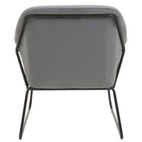 Xander Grey Velvet and Black Frame Armchair