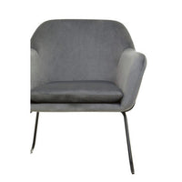 Xander Grey Velvet and Black Frame Armchair